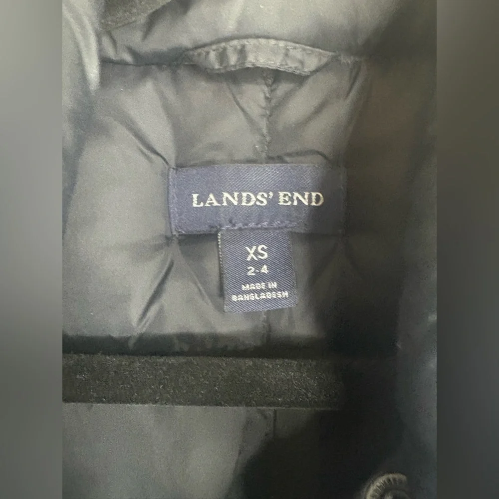 Lands’ End XS 2-4 Black Puffer Vest‎ 80/20 Down Feather Fill Nylon Warm Core